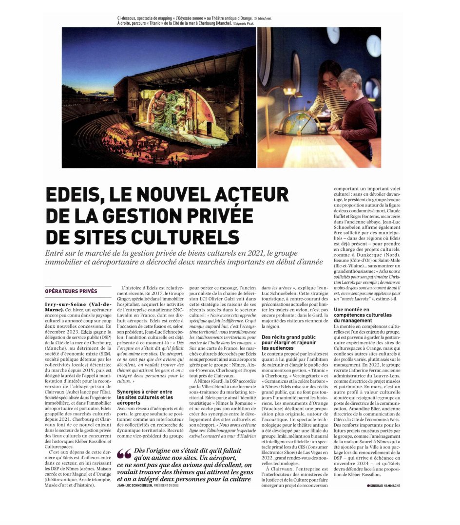 Notre pays regorge de multiples richesses : un  patrimoine historique, des paysages extraordinaires, des cultures locales toujours ancrées 
<a href="/EdeisOfficiel/">Edeis</a> veut porter et valoriser cette richesse en créant des synergies dans les territoires