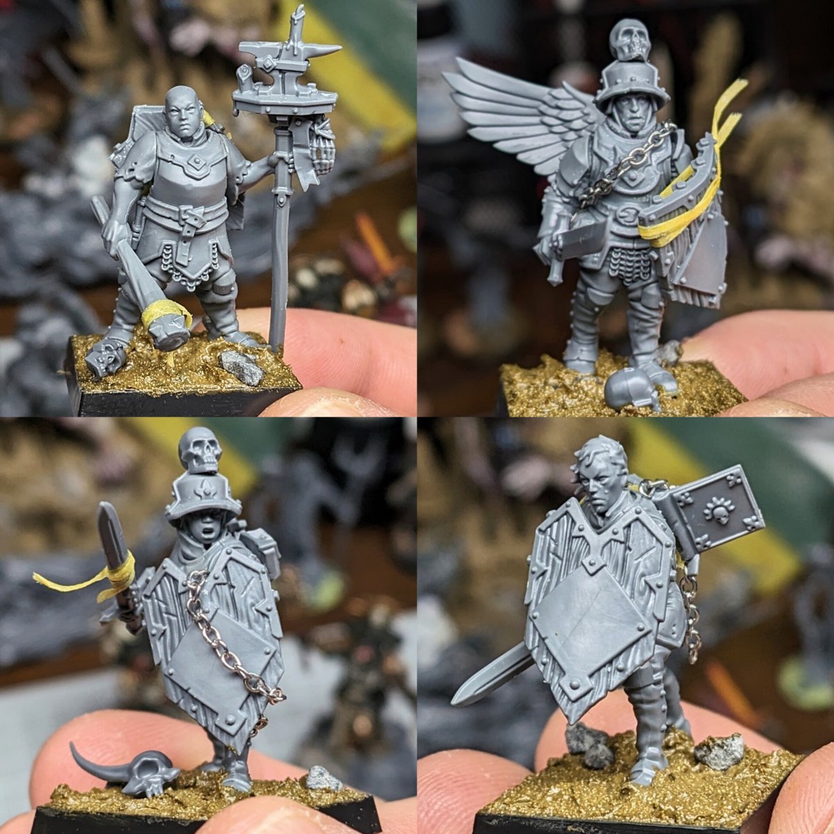Since finishing the T'au I want to step away from personal 40k projects for a bit. With that, I'm kitbashing an Old World Border Princes force, going with a more churchy, redemption arc style for the army.

#warhammercommunity