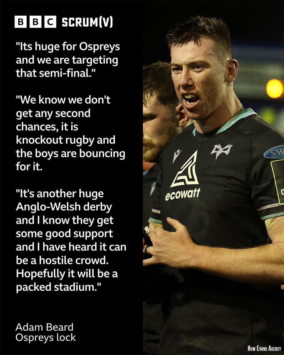 Wales lock Adam Beard is hoping to create history by being part of the first Ospreys side to reach a European semi-final.

#BBCRugby