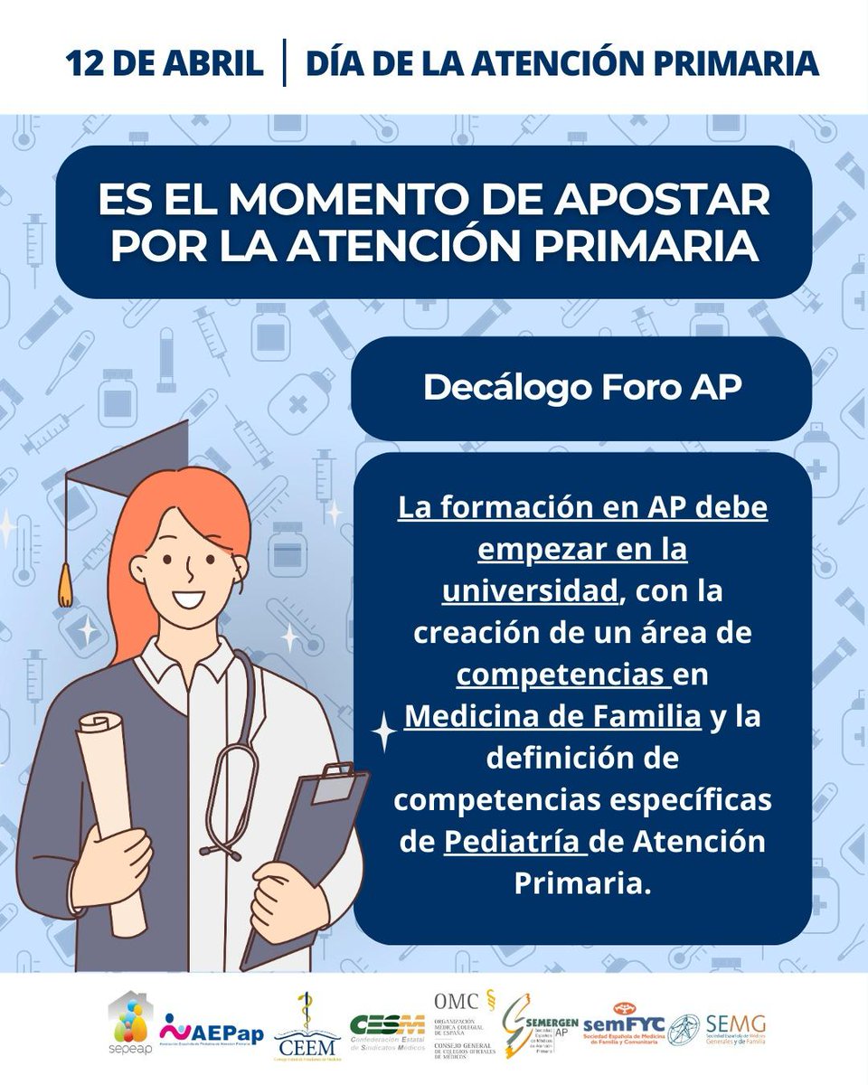 1⃣2⃣de abril🩺Día de la #AtenciónPrimaria