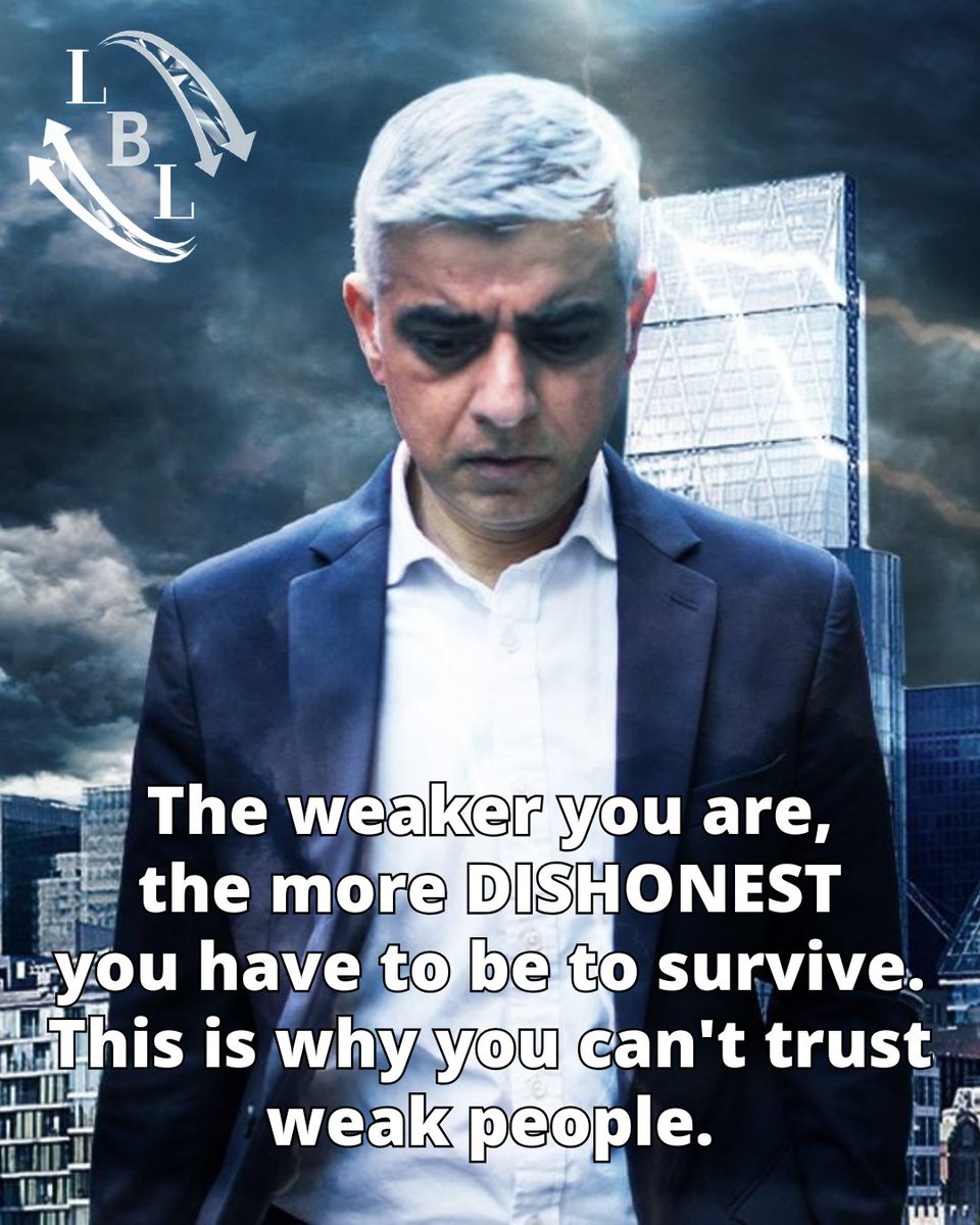 Weak men are the most untrustworthy men. Weakness prevents them from being direct, from being assertive, from shooting straight. They resort to being scheming and manipulative because that is the only way they can get ahead. #london #sadiqkhan #MayoralElections