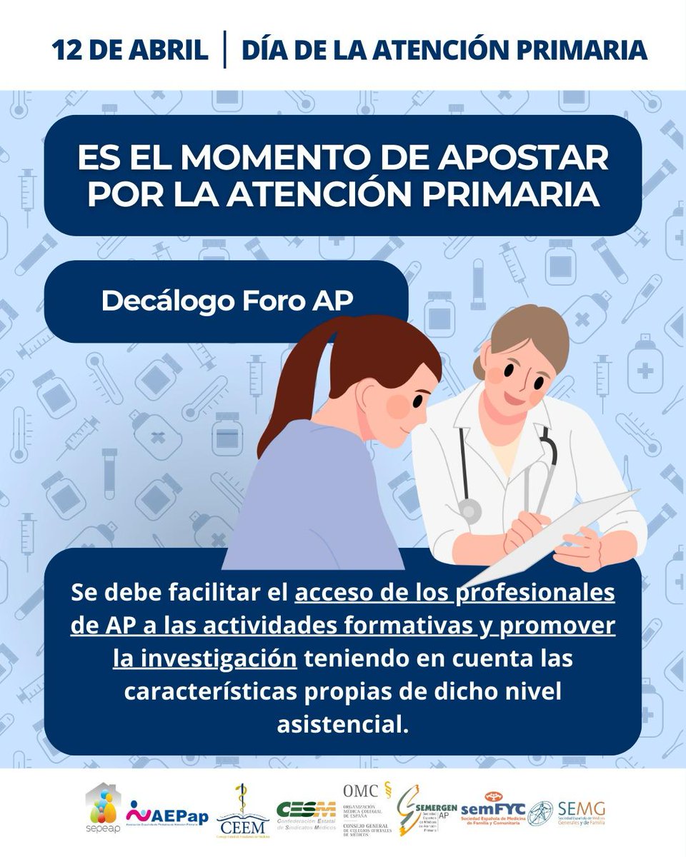 1⃣2⃣de abril 🩺Día de la #AtenciónPrimaria