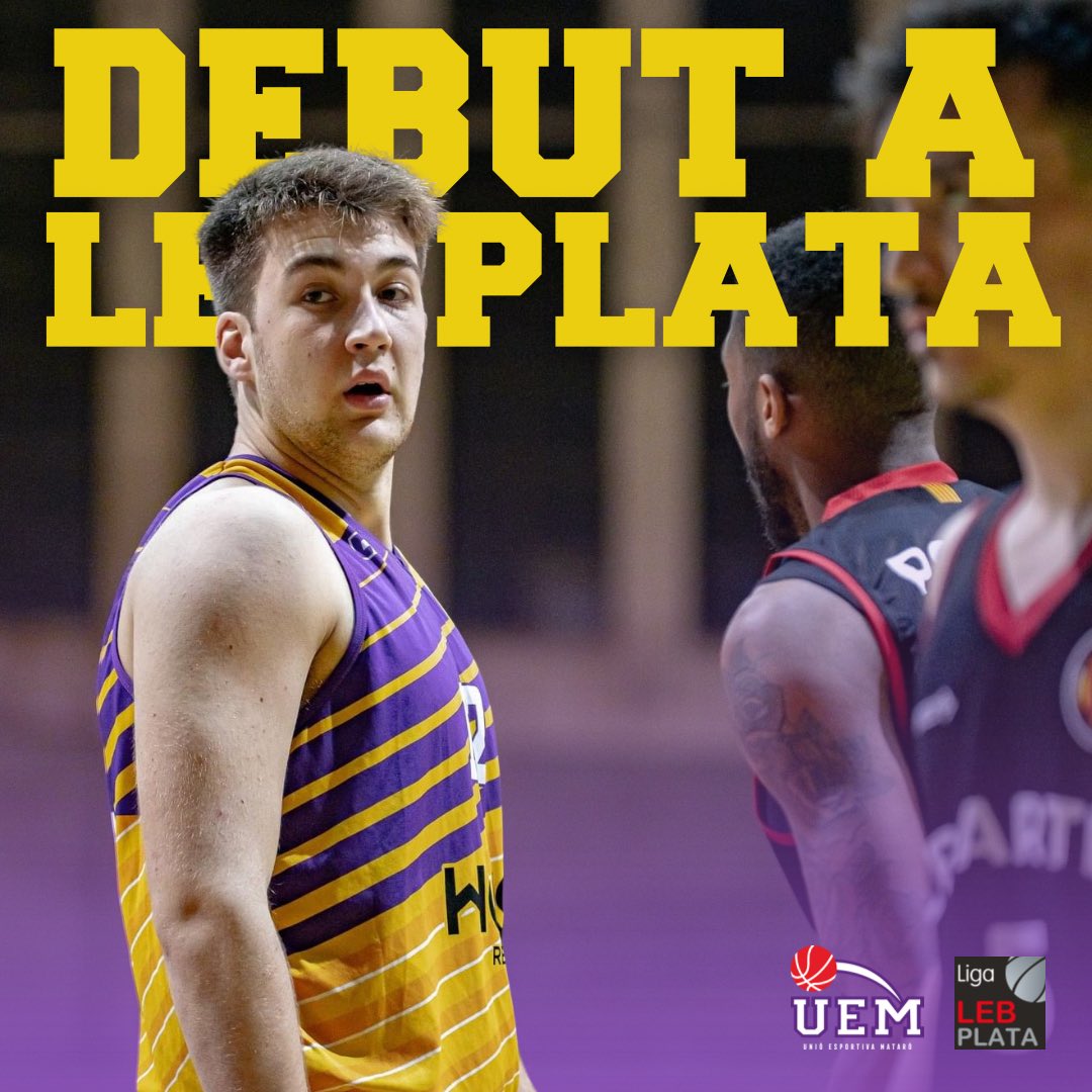 uemataro's tweet photo. 💥 Debut de l’𝗨𝗡𝗔𝗜 𝗣𝗟𝗔𝗧𝗧𝗘𝗘𝗨𝗪 a #LEBPlata!

☝🏻 Aquest cap de setmana, que ja no tenim competició del 1r equip ⛹🏻‍♂️, aprofitem per anunciar el debut a #LEBPlata de l’Unai!

😎 El jugador del nostre filial va disputar uns minuts en el penúltim desplaçament de l’equip. 
👏🏻 FELICITATS!

#somgrocs💛💜 | #MataróÉsPlata