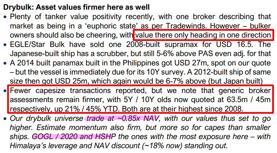 Pareto on dry bulk: