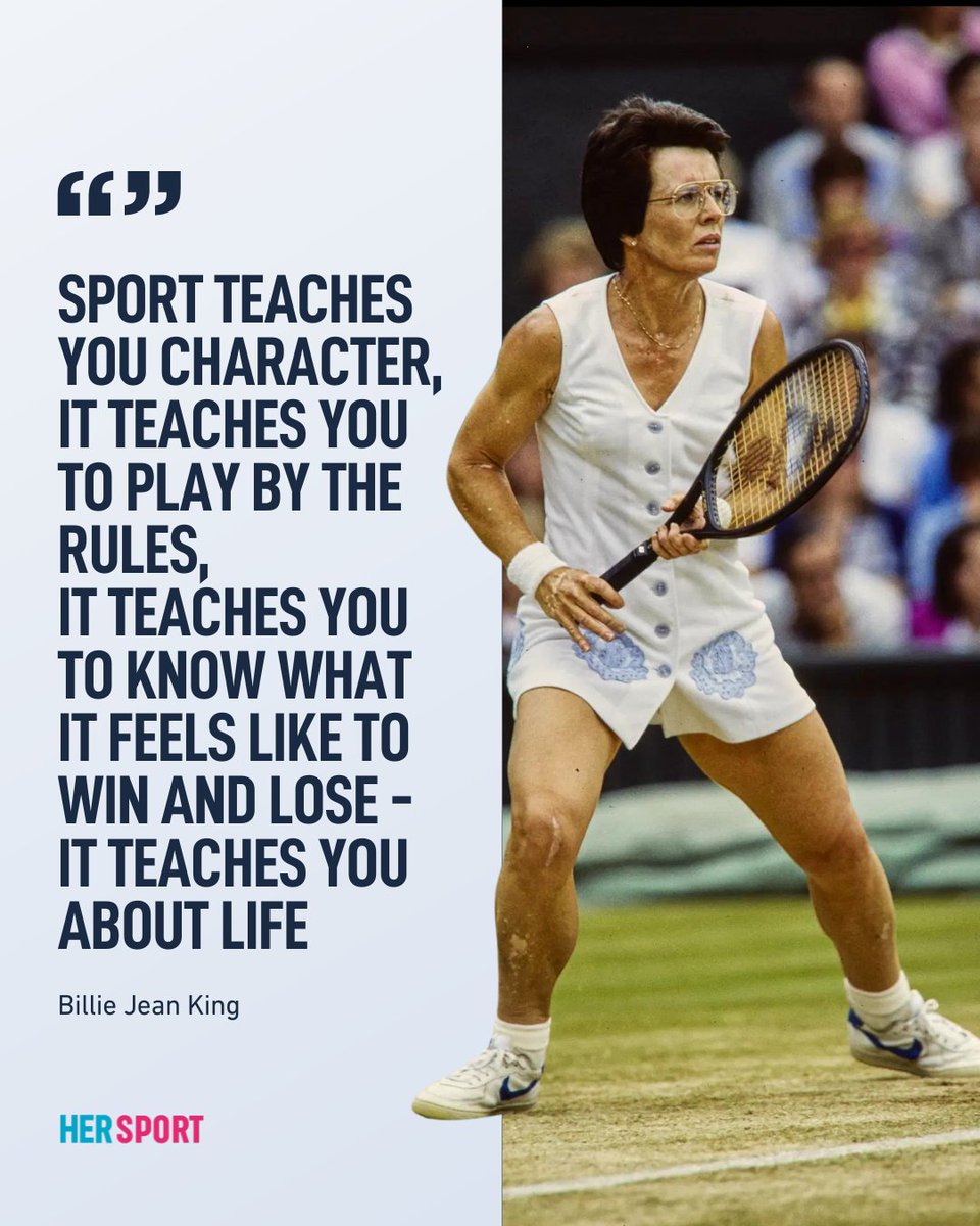 Words of wisdom from the legend herself 👏 #womeninsport #billiejeanking