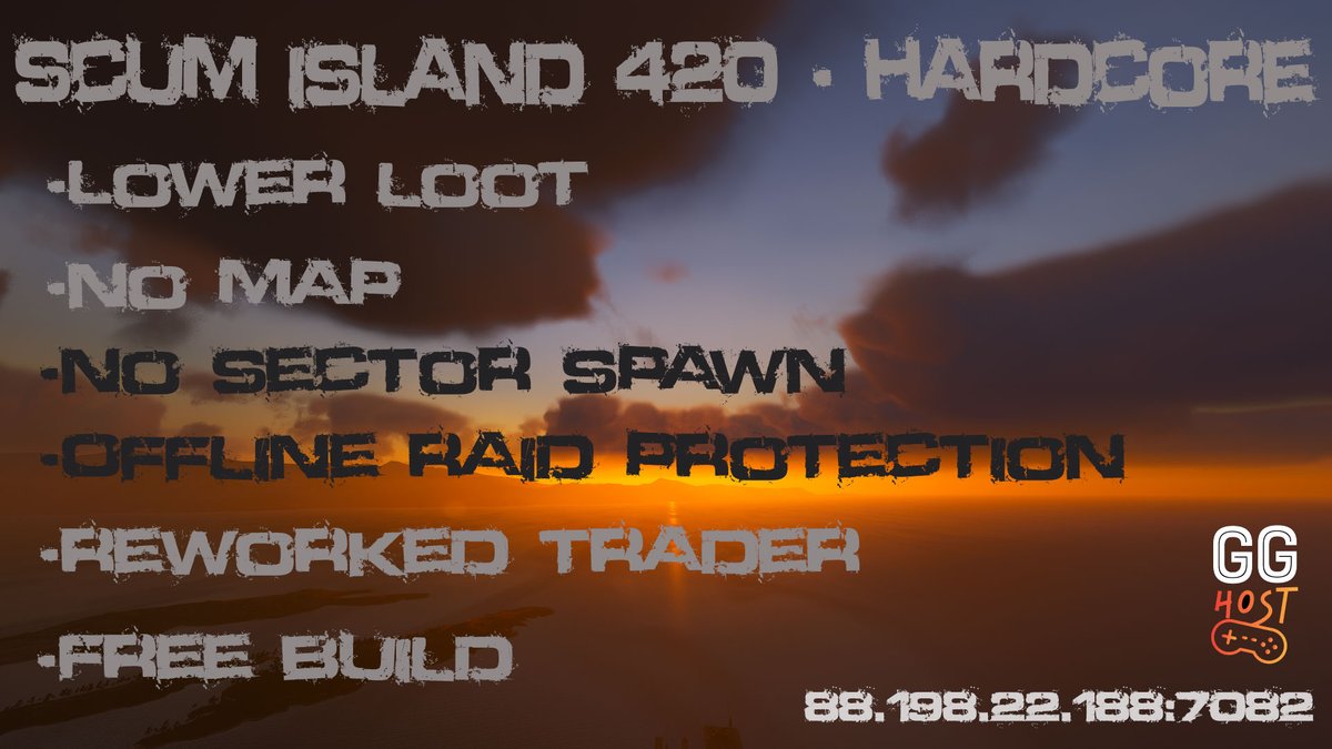 Kicma1911's tweet image. Happy Friday everyone! Try something more challenging and join us on Scum Island #420 - Hardcore.
Server IP: -88.198.22.188:7082
More details on discord   discord.gg/6kazdKXXYu

@ScumGame @GoodGameHost @Gamepires @Jagex