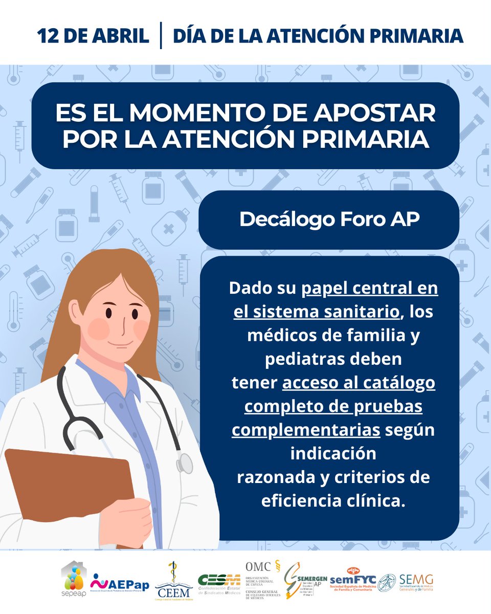 1⃣2⃣de abril🩺Día de la #AtenciónPrimaria