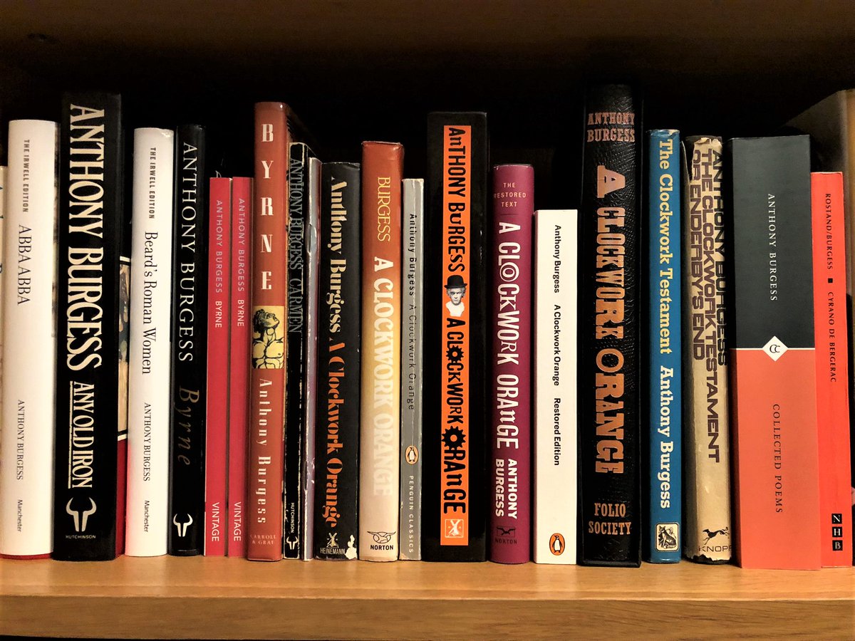 Does the ABC section of your bookshelf look like this? From Abba Abba to Cyrano de Bergerac by way of several A Clockwork Oranges and a collection of Byrnes, all by Anthony Burgess.