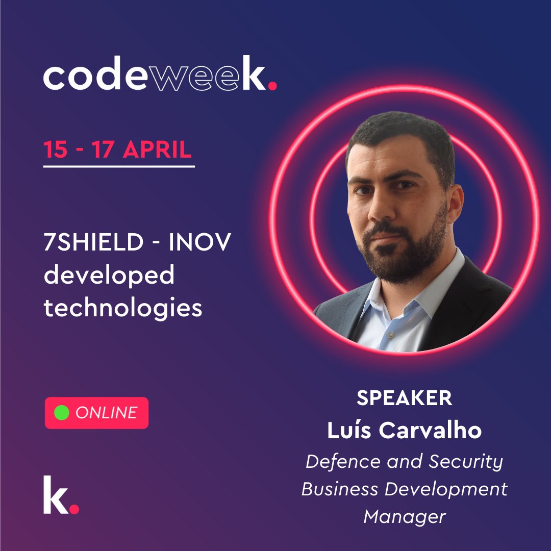 INOVinesc's tweet photo. 🚀🔐 Don't miss out! Our Defence & Security Business Development Manager, Luis Carvalho, will be taking the stage at Codeweek 2024 on April 15th! 📢
7SHIELD project🔗 https://t.co/wIIPcyeaIO
#INOV #INESC #Codeweek2024 #7SHIELD #innovation #Security #Defence https://t.co/7yOMj7gSNA