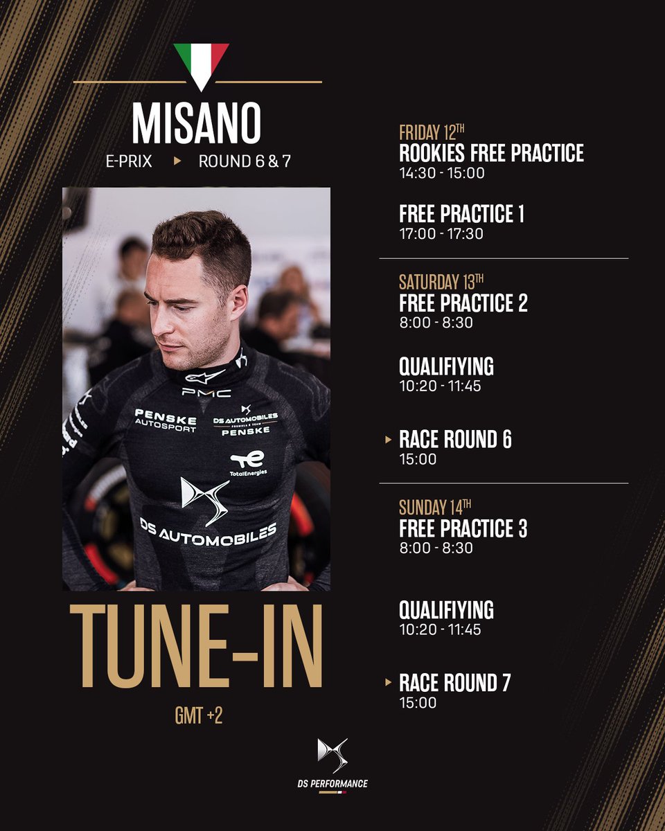 Here is the program for the following days. Stay tuned! #DSautomobiles #DSPENSKE #MisanoEPrix