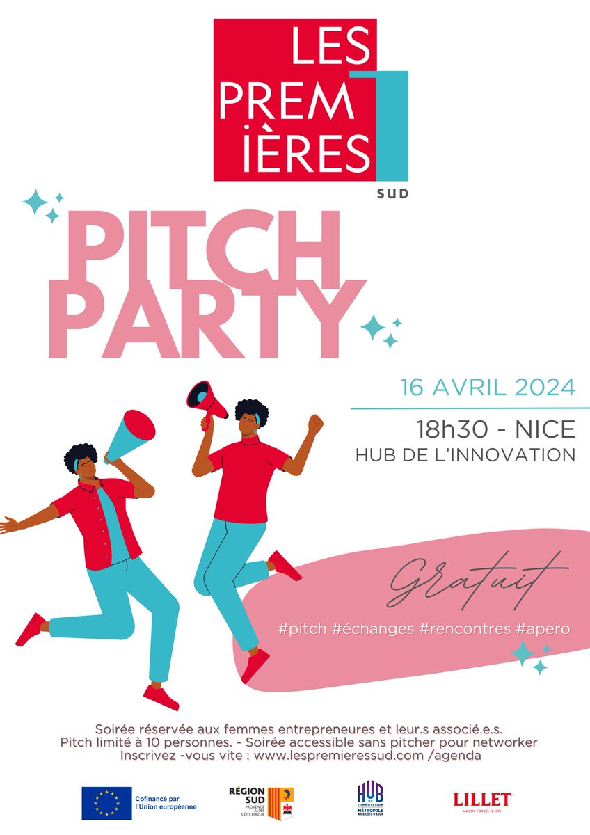 📈 @lespremieressud lancent une Pitch Party le 16 avril à Nice, mettant en avant 10 projets féminins avec un fort potentiel de croissance.
➕ investincotedazur.com/evenements/pit…
#investinCotedAzur #NiceCotedAzur #MeetinNiceCotedAzur #EntrepreneuriatFéminin #Nice06