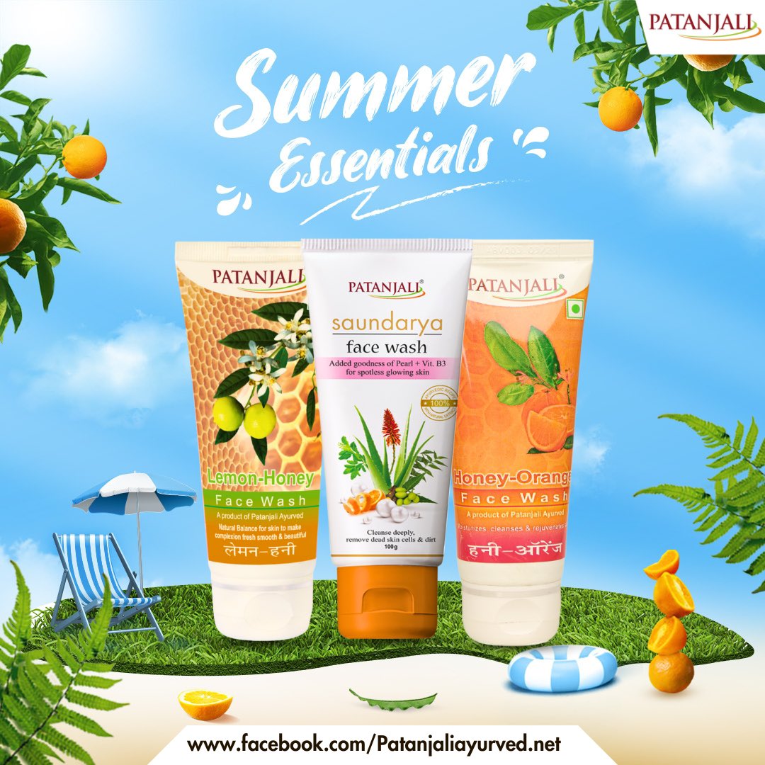 'Introducing our Summer Essentials Facewash, your perfect companion for the sunny days ahead. Formulated to gently cleanse and refresh your skin, it removes dirt, oil, and sweat, leaving you feeling cool and rejuvenated.

#PatanjaliAyurved #SummerEssentials #Facewash