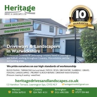 Heritage Drives & Landscapes pride themselves on their high standards of workmanship. For free quotations and discount prices give them a call or visit our website to read more: buff.ly/3QGAqRf #landscaping #tarmacing #driveways #coventry #solihull #warwickshire