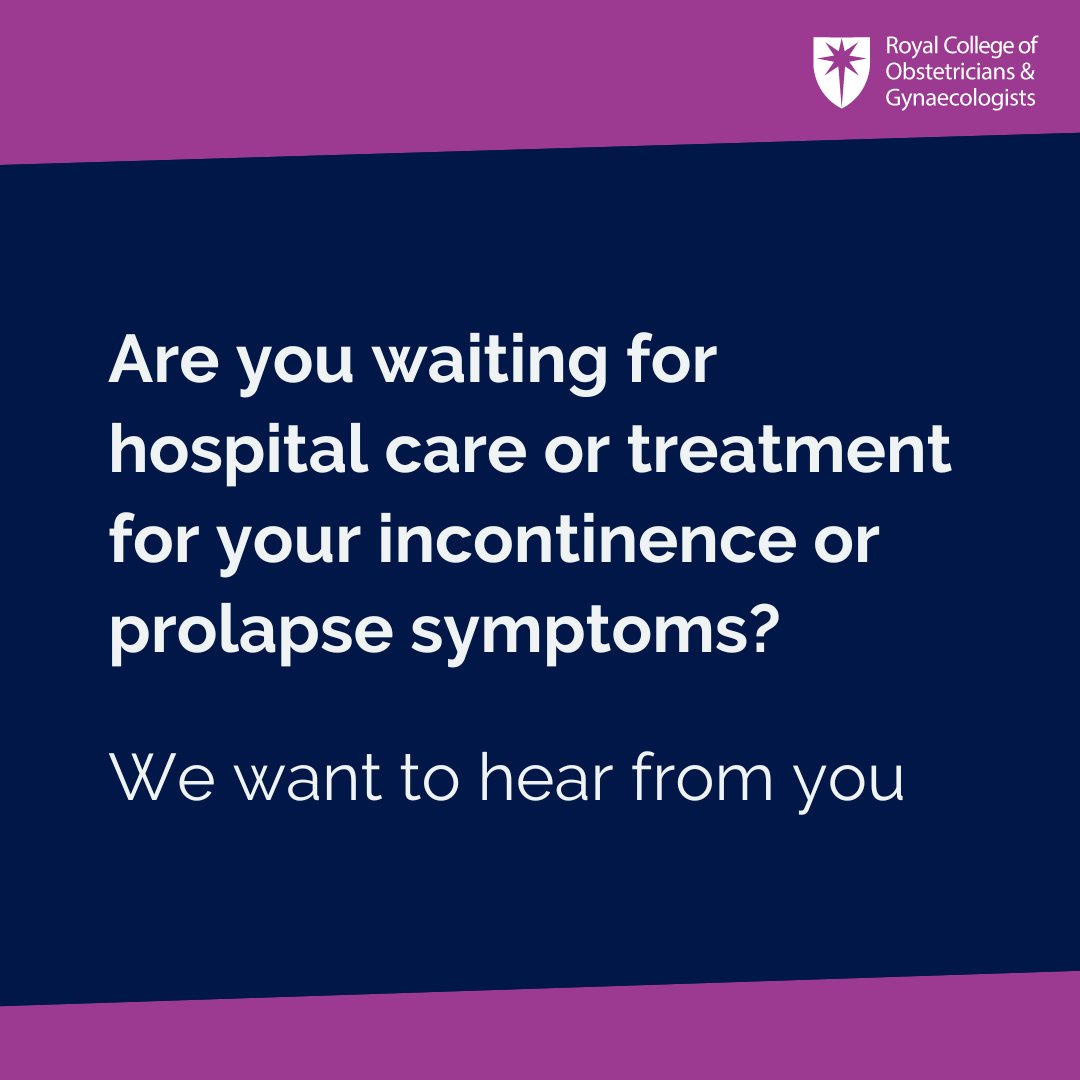 Are you waiting for hospital care or treatment for your incontinence or prolapse symptoms? We want to hear from you to help us campaign to reduce the long waiting times for hospital gynaecology services: brnw.ch/21wIKEw