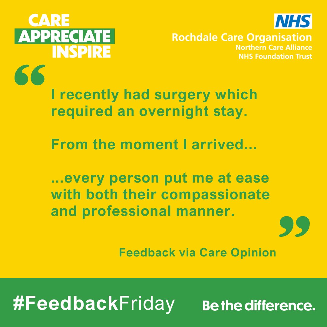 👏 '...compassionate and professional manner' makes for an excellent #FeedbackFriday! Well done to all colleagues involved in delivering this consistent, high-quality care. #PatientExperience