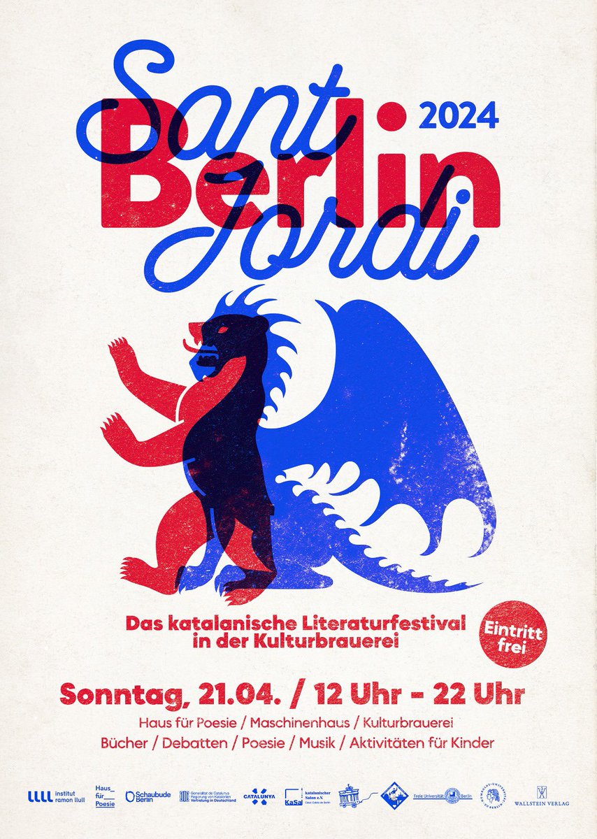 🐉 Sant Jordi és aquí!!!

💛 Am 21. April findet ihr uns in der Kulturbrauerei: Bücher, Rosen, leckeres Essen, Spiele und interessante kulturelle Veranstaltungen.

👀 Ens veiem allà - passarem llista!

#castellersdeberlin #hochstapler #santjordi2024