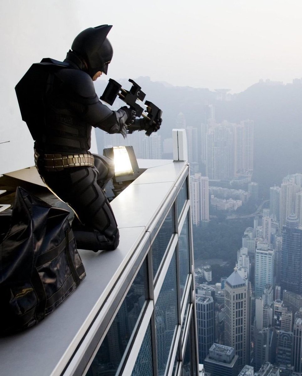Christian Bale as Batman on the set of ‘The Dark Knight’ in Hong Kong, 2008