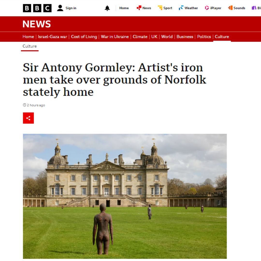 Don't worry, the Iron Men from the beach haven't gone  on their holidays!😂

100 cast iron figures appeared at an 18th Century house in Norfolk, in the latest major artwork by Sir Antony Gormley.

The figures are similar to the iconic Iron men on Crosby beach🏖️

#MySefton