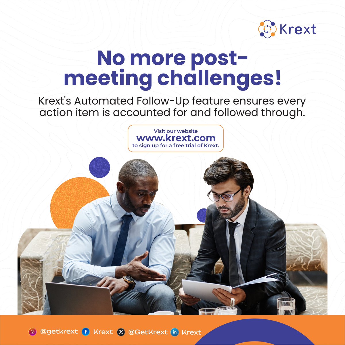 GetKrext's tweet photo. Have you ever attended a meeting and completely forgot what the action points were and what your responsibility was? We’ve all been there!

Well, Good News! With Krext Automated Follow Up feature, you don’t have to worry about forgetting your action points anymore. 

Record every https://t.co/tVjloDjOXB