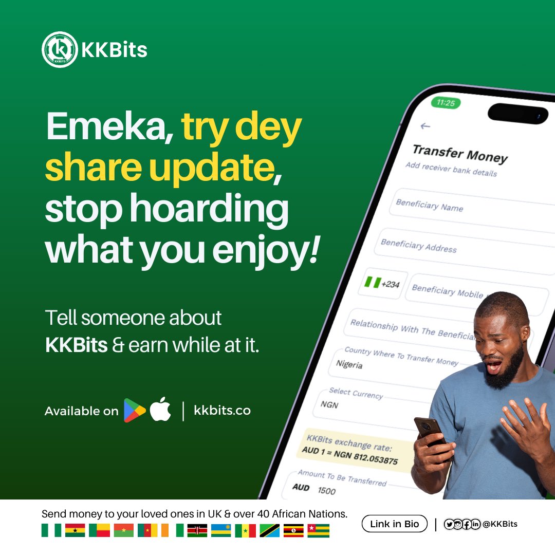 Earn Big with your Referral code when you refer a friend to use our service on KKBits Website or Mobile App.

What are you waiting for? Start sharing your code with your family and friends.

#moneytransfer #kkbitstransfers #internationalmoneytransfer #sendmoneywithkkbits
