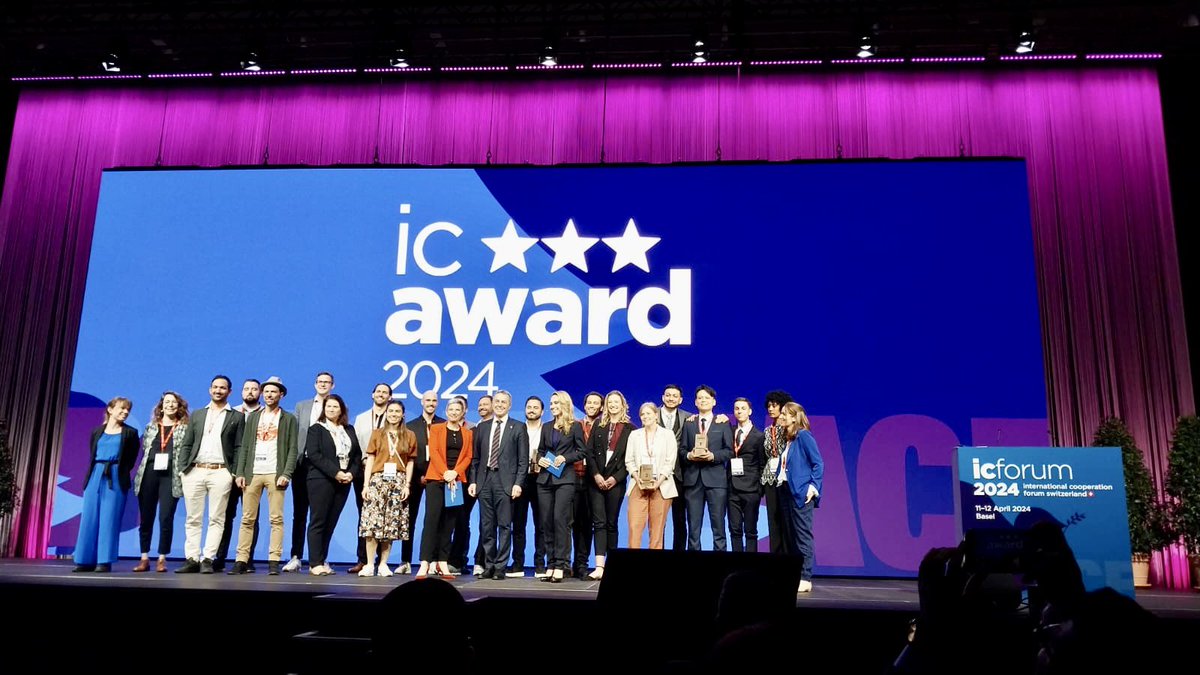 Excited to be at the #ICAwards 2024 in 🇨🇭, celebrating innovative Swiss startups tackling global 🌍 challenges! 👏 Congrats to the winners: 🥇 @AIDONIC1 🥈Breathe Medical 🥉@Ageospatial_ai #SDG @SwissDevCoop