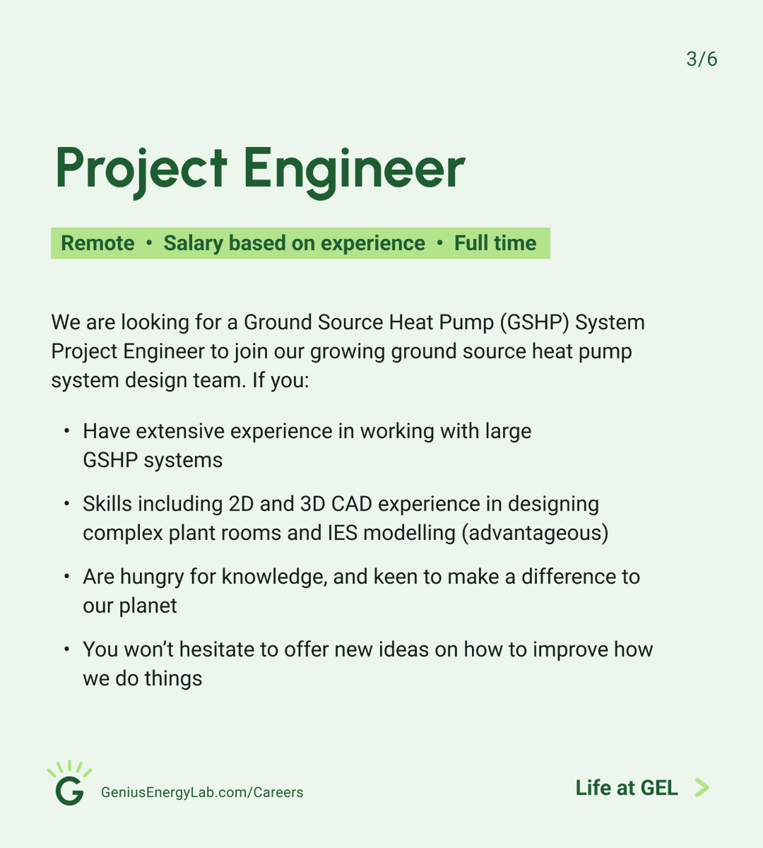 GeniusEnergyLab's tweet image. Exciting news! 🌟 We&apos;re on the lookout for talented individuals to join our team as Graduate Design Engineers &amp;amp; Project Engineers. If you&apos;re passionate about renewable energy and making a difference, we want to hear from you! Details below 👇 #Hiring #JobsInEngineering
