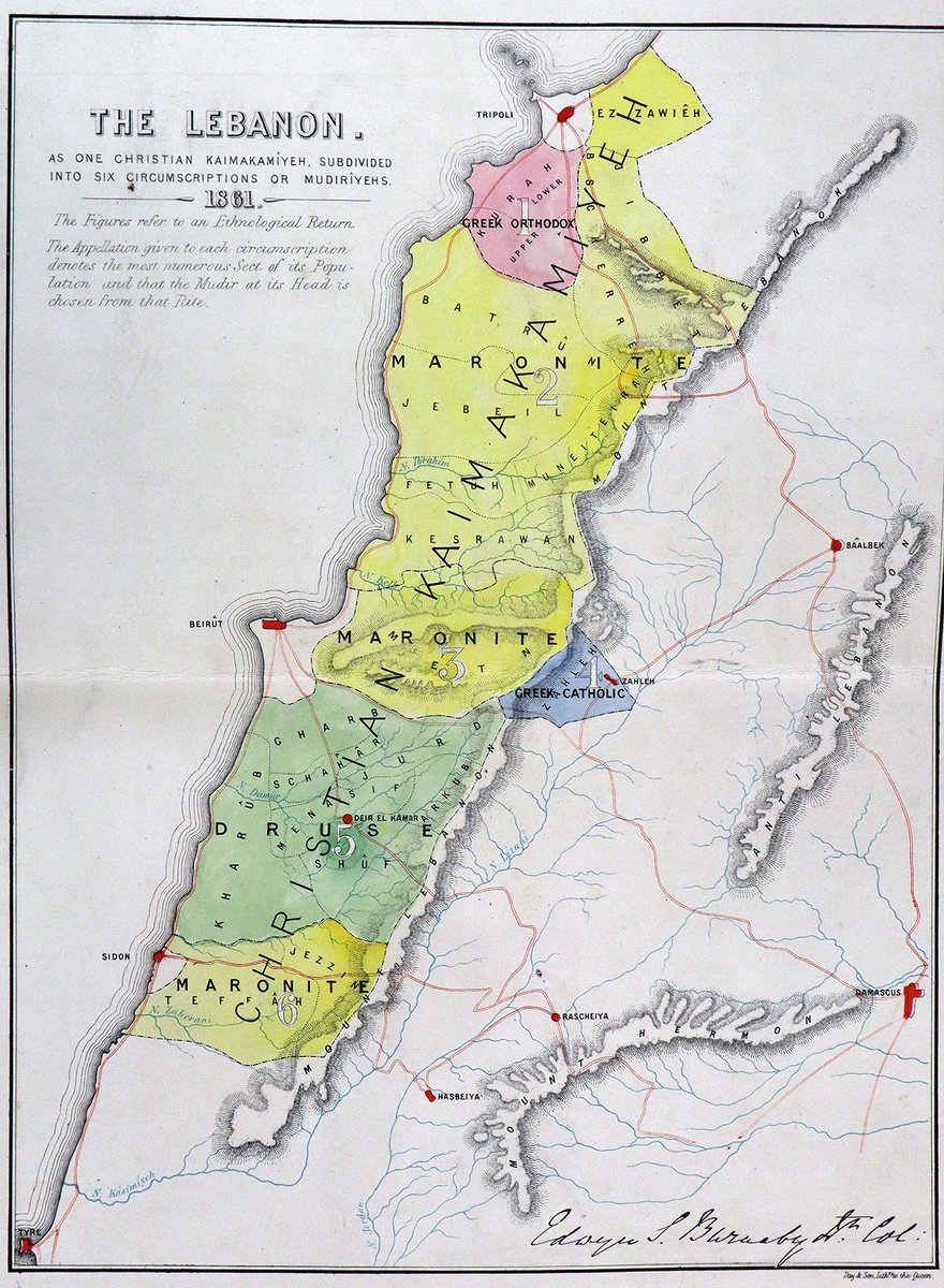 İngiliz arşivinden iki adet Lübnan haritası. 1842, 1861.