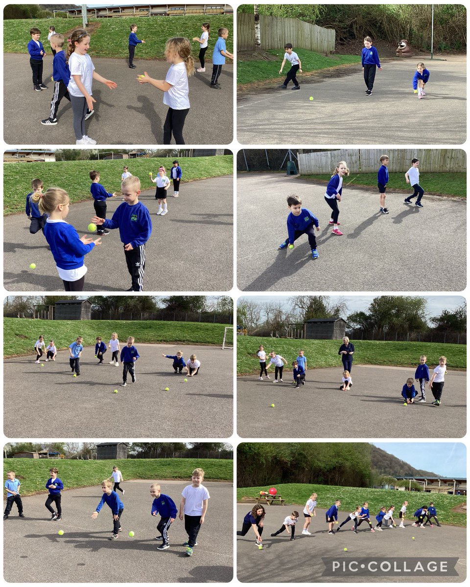 Year 2 enjoying P.E. outside in the sunshine practising balls skills #ACL #HCI #physicalhealth #learningtogether @EAS_EarlyYears