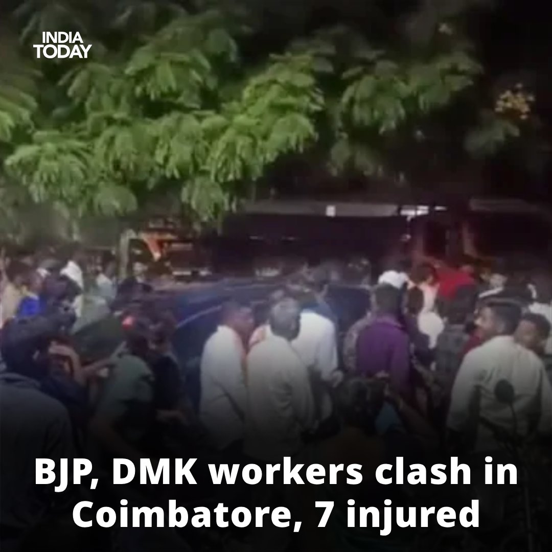 Seven people were injured in a clash between BJP and DMK supporters in Tamil Nadu's Coimbatore, following a dispute over the timing of BJP candidate K Annamalai's election campaign. Read more: intdy.in/r2l5sd #TamilNadu #BJP #Coimbatore #ITCard #DMK | @PramodMadhav6