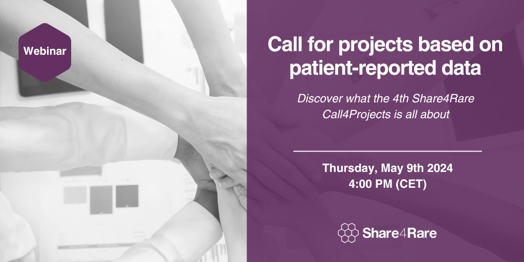 Would you like to start a #research project on #rarediseases on our platform? This might interest you 👇 💻 Tune in on May 9th to our #webinar, where we will delve into the details of this year's #Share4Rare 𝗖𝗮𝗹𝗹𝟰𝗣𝗿𝗼𝗷𝗲𝗰𝘁𝘀. Registrations ✍️ share4rare.org/news/share4rar…