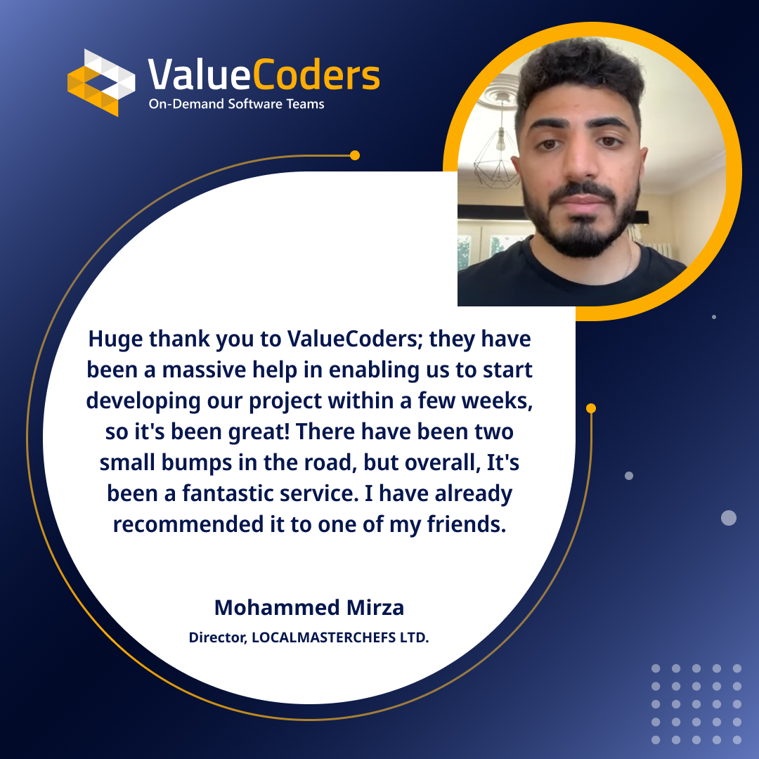 At ValueCoders, we are immensely thankful for the trust and support our customers have shown us. Your business drives us to continuously innovate and deliver top-notch IT solutions. valuecoders.com/testimonials #CustomerAppreciation #ValueCoders #ITsolutions #HappyCustomers