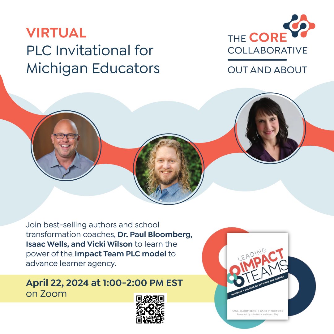 Join @bloomberg_paul, @isaacjwells, and @vickilwilson5 for our first Michigan Virtual PLC invitational. If you are a MI educator, join us for a 1 hour virtual event. 🎯What is the Impact Team-PLC framework? 🎯How do Impact Teams partner with students to advance learner…