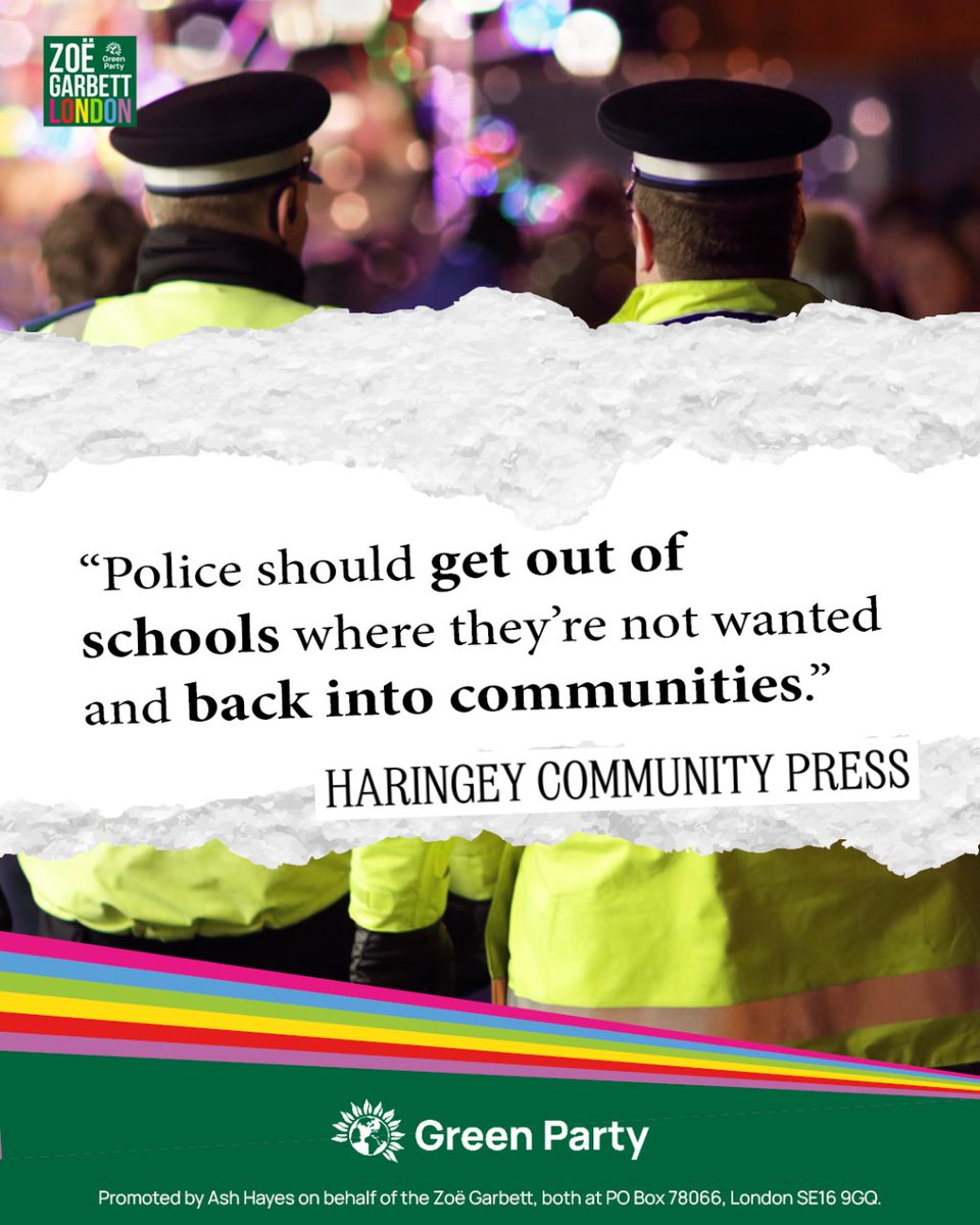 Schools should be a place for children to learn. But, half of all #police officers in UK schools are in London. The police need to be out of schools and back in the community. @ZoeGarbett is quoted in @HaringeyCP