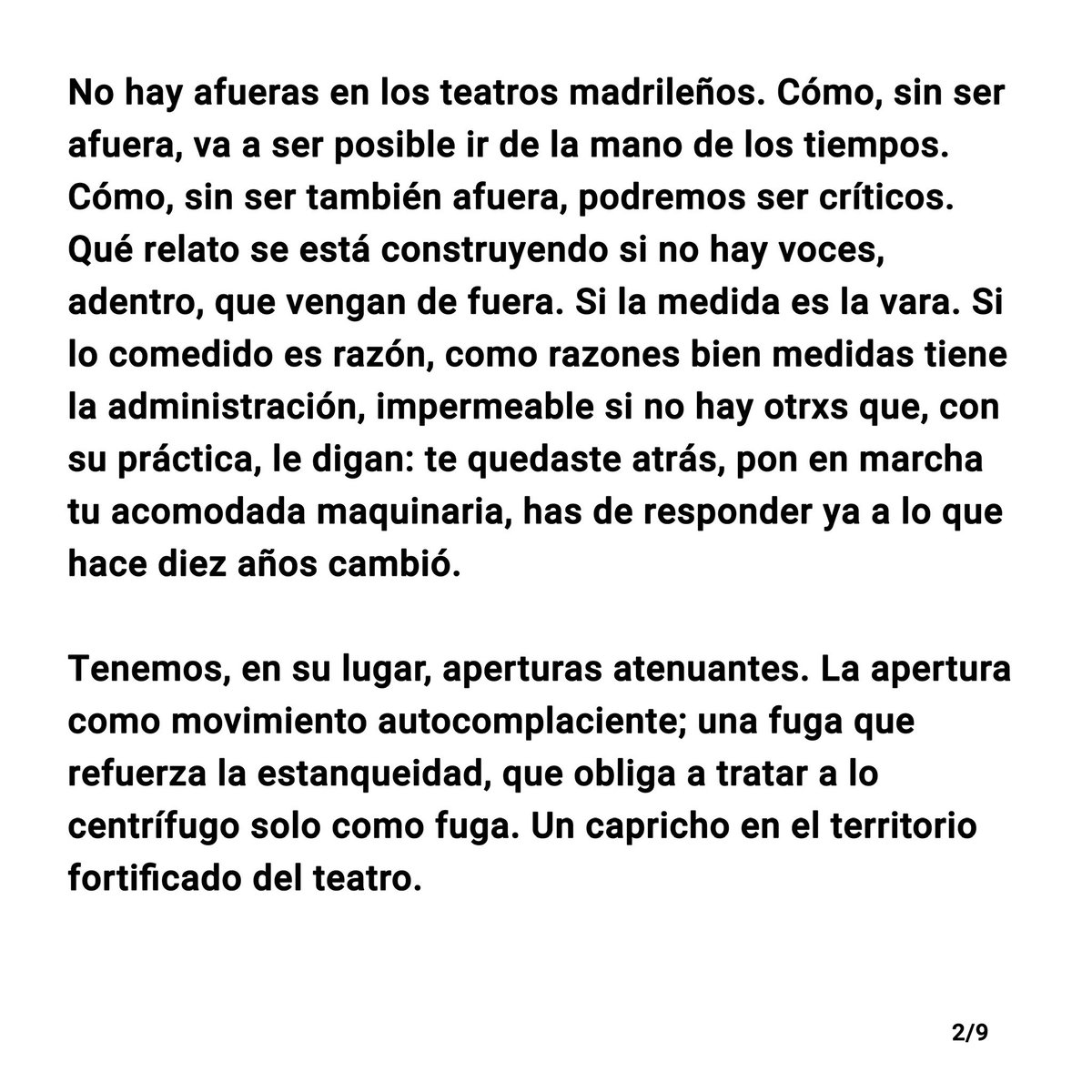 ReplikaTeatro's tweet photo. “Por unas artes escénicas vivas”, texto de Mikolaj Bielski, director artístico de Réplika Teatro.

Seguir el hilo para leer la carta completa.
🤍 https://t.co/A1tSqgZhRQ