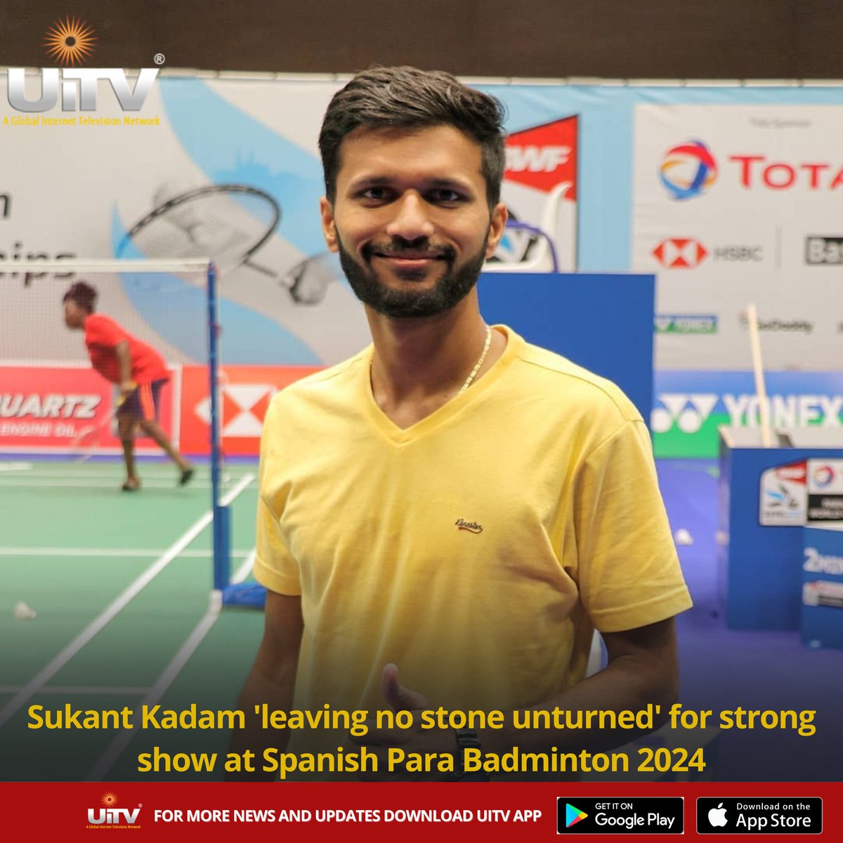 Sukant Kadam is leaving no stone unturned in his quest for glory at the Spanish Para Badminton 2024! His dedication and hard work are truly inspiring. #ParaBadminton #SukantKadam #RoadToGlory #HardWorkPaysOff #Inspiration #SpanishParaBadminton2024 🏸💪🔥