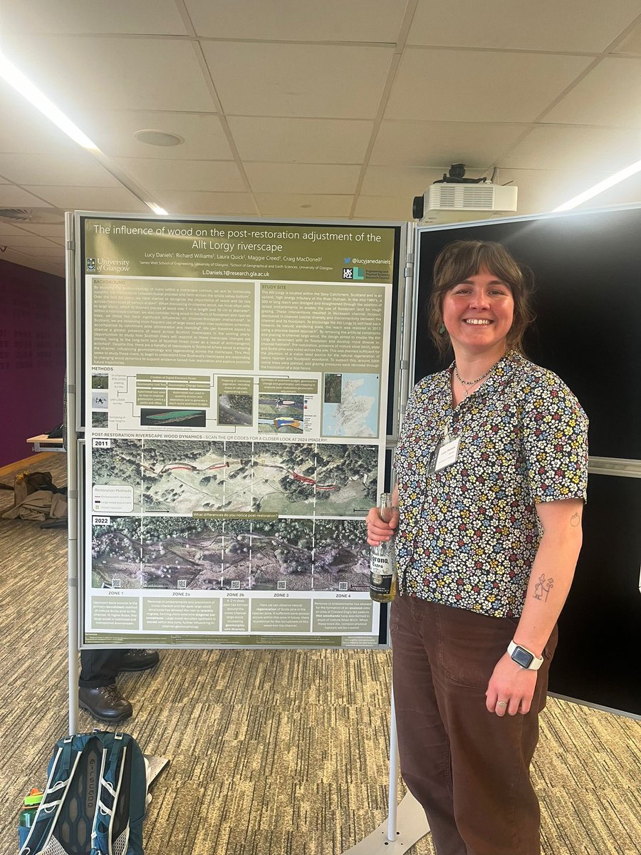 Lucy Daniels taught us about river restoration and fluvial geomorphology with her research on the Allt Lorgy riverscape 💧🪵 #SNSC2024