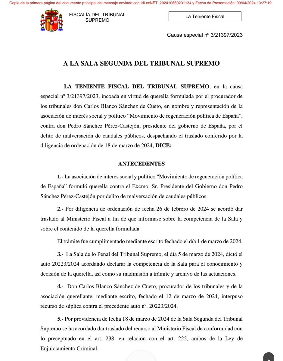 UACD_Youtube's tweet photo. LA TENIENTE FISCAL DEL TRIBUNAL SUPREMO SE HA PRONUNCIADO SOBRE MI QUERELLA A PEDRO SÁNCHEZ POR MALVERSACIÓN DE FONDOS PÚBLICOS.

ENTIENDE QUE NO HAY DELITO Y LE PARECE CORRECTO QUE PEDRO SÁNCHEZ HAYA GANADO 42.000€ POR LA VENTA DE LIBROS Y PUBLICITE ESTA ACTIVIDAD CON MEDIOS PÚBLICOS PAGADOS CON NUESTROS IMPUESTOS.

ES UNA VERGÚENZA.

QUEDAN LOS AUTOS EN LA MESA DE CARMEN LAMELA PARA RESOLVER.

RT SI CREES QUE ES UNA PUÑETERA VERGÚENZA.

Todo en YouTube:
https://t.co/x3a2ISxkhV