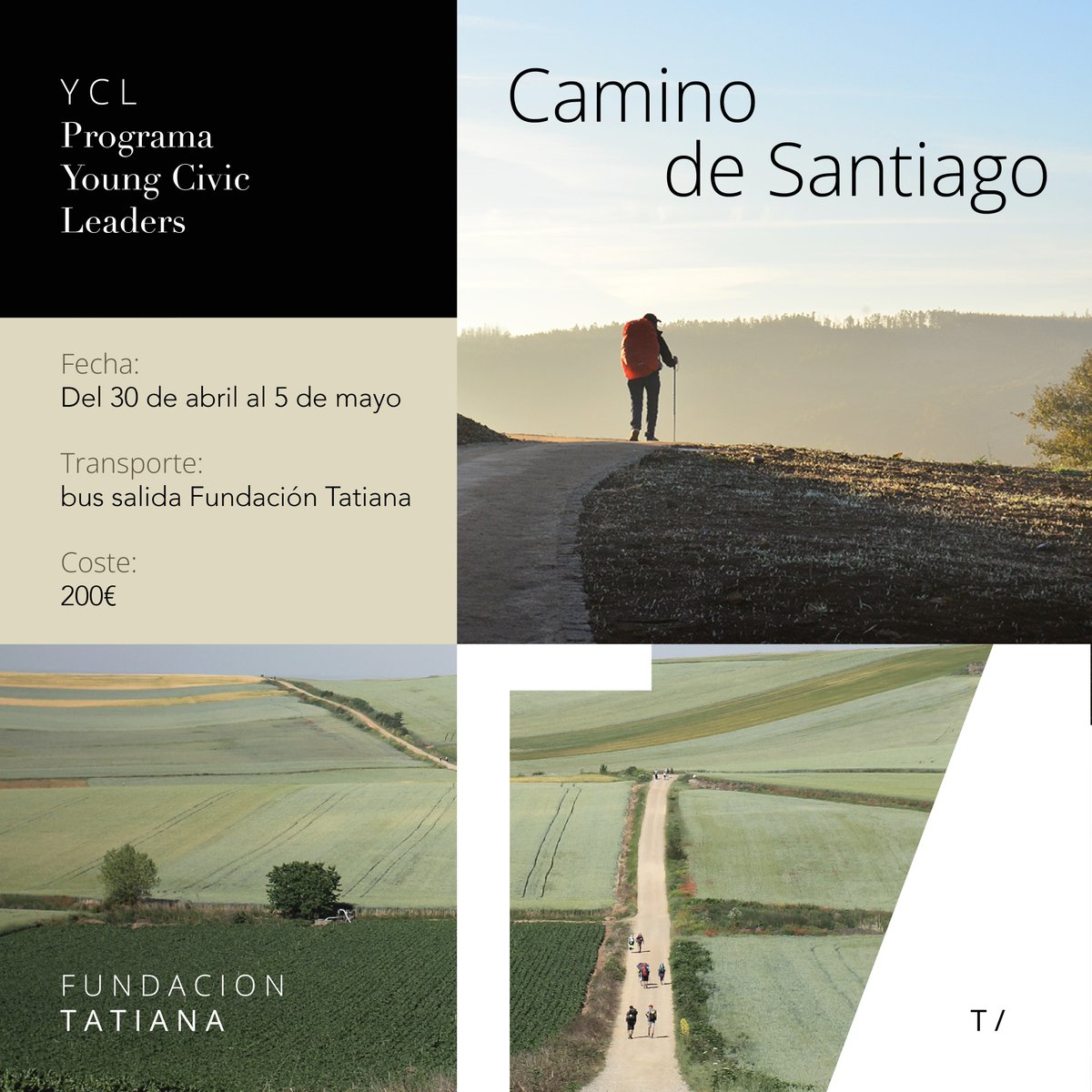 Camino francés a su paso por Navarra. Exclusivo para comunidad Alumni YCL. Más info: fundaciontatiana.com/evento/camino-… #FundaTuVida #FundaciónTatiana #CaminodeSantiago #YCLALumni #YCL #YoungCivicLeaders