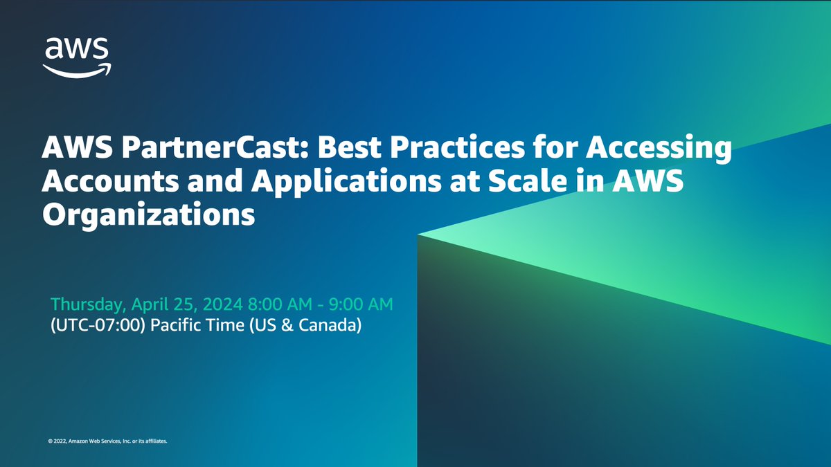 DYK AWS experts will share the security best practices for workforce access management across multiple AWS accounts in an AWS PartnerCast event on Apr 25th at 8:00AM PT? 🗓️ Register for the session now! #AWSOrganizations #awspartnernetwork go.aws/3TYFfpE