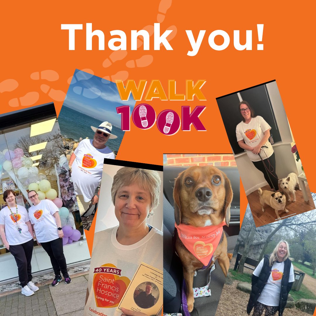 HUGE thank you to everyone who took on our Walk 100k in March. You raised a wonderful, drum roll please 🥁...£10,264! That could pay for 176 hours of Hospice at Home visits. Join us for future fundraising, download your free pack today sfh.org.uk/fundraise