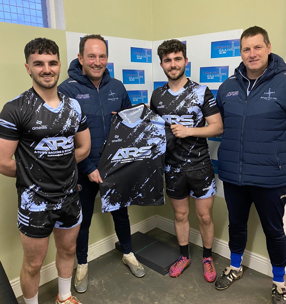 Calum &amp; Alan Sourke from ATRS presenting our Senior Men’s Team Management with a new set of Training Kit for the 2024 Season. 

We are grateful to everyone at ATRS for their continued support for our Club &amp; wish them every success for the future. 💙🤍