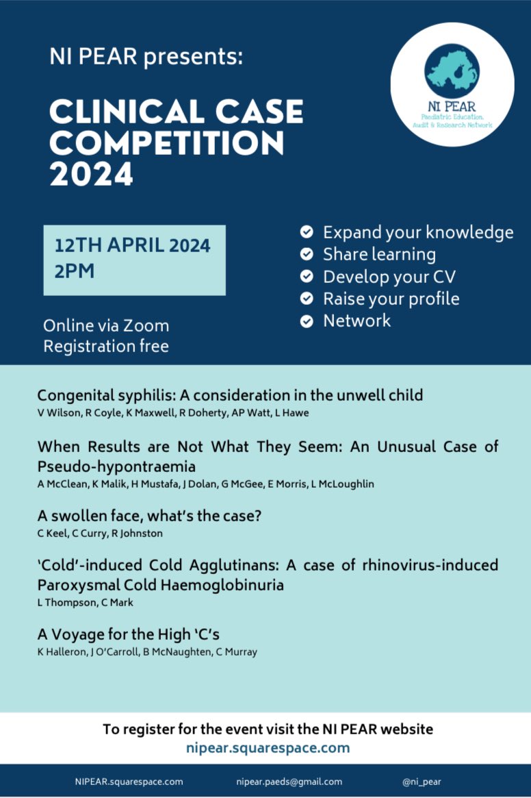 Today’s the day 🎉! With five diverse and challenging clinical cases 🤔, our second annual Clinical Cases Competition is set to be a fantastic learning experience for all involved. See you there at 2pm 🕑