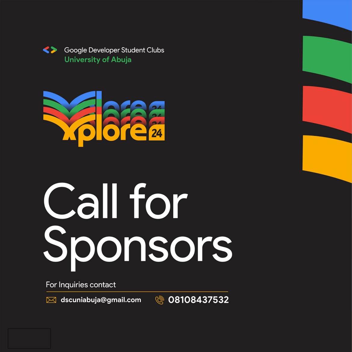 Want to be a sponsor for #xplore24 and showcase your startup, company or brand to over 1500+ people in attendance? Call or chat 08108437532
