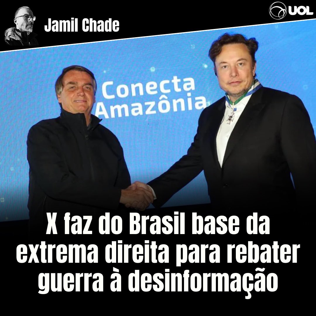 Conto com exclusividade em minha coluna os bastidores da articulação internacional da extrema direita, o papel do Brasil, justamente num momento em que democracias fortalecem seus mecanismos de controle contra a desinformação. 

noticias.uol.com.br/colunas/jamil-…