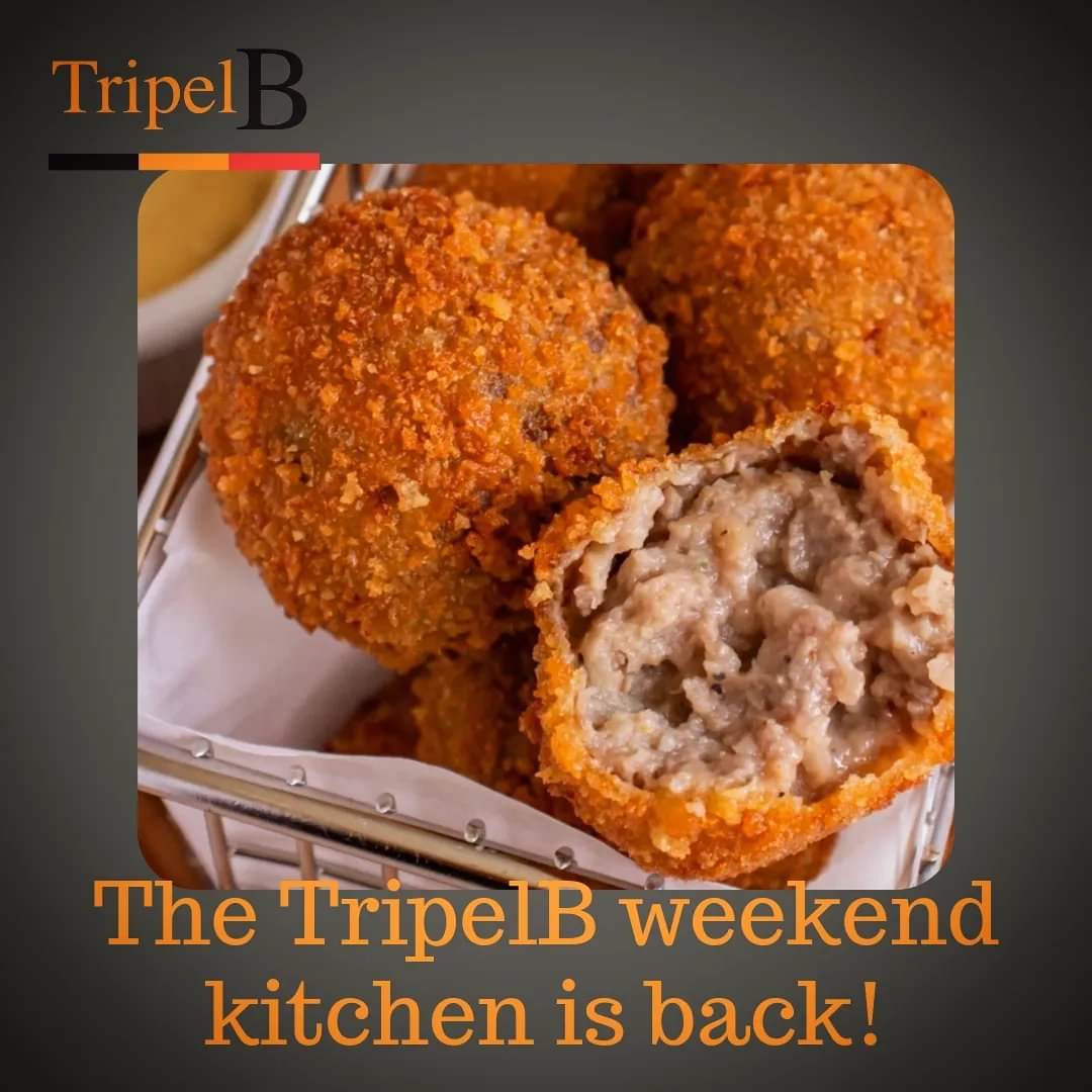 Miss your TripelB food fix last week? Fear not, our kitchen is open as normal this weekend! #belgianbeer #belgianbeers #belgianbeercafe #foodie #food #bitterballen #frites #waffles #WorcestershireHour