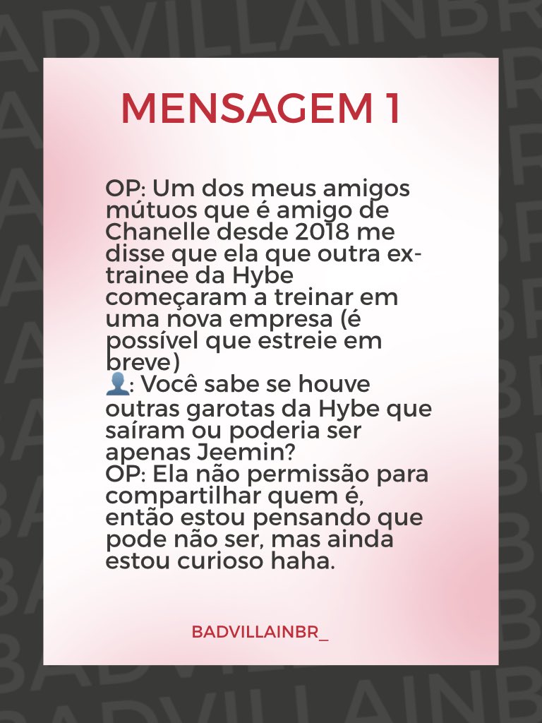 BADVILLAINBR_'s tweet photo. PERDEMOS! A notícia de que Chanelle estaria na line-up do #BADVILLAIN são falsos. Aparentemente ela está em outra empresa, mas não na BPM.

Confira também a fala de um amigo abaixo. https://t.co/Tk4ZxOQWSa