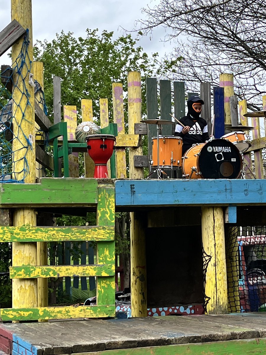 Music and creativity are so important to children’s development. Easter holiday expression #play #music #getcreative #collaborate #homertongrove #adventureplayground