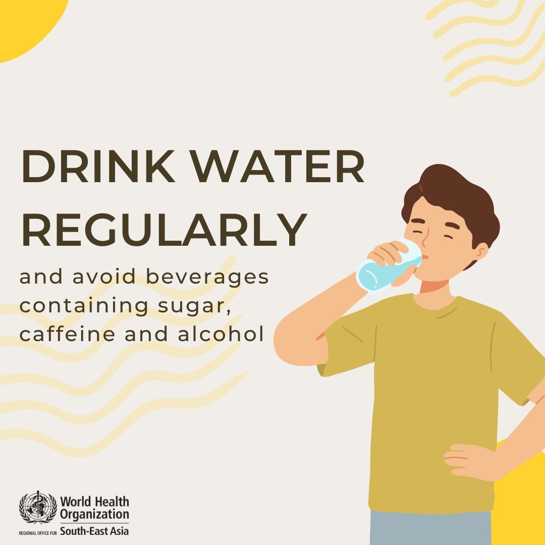 Drink water 🥤 regularly to protect yourself during a #heatwave.