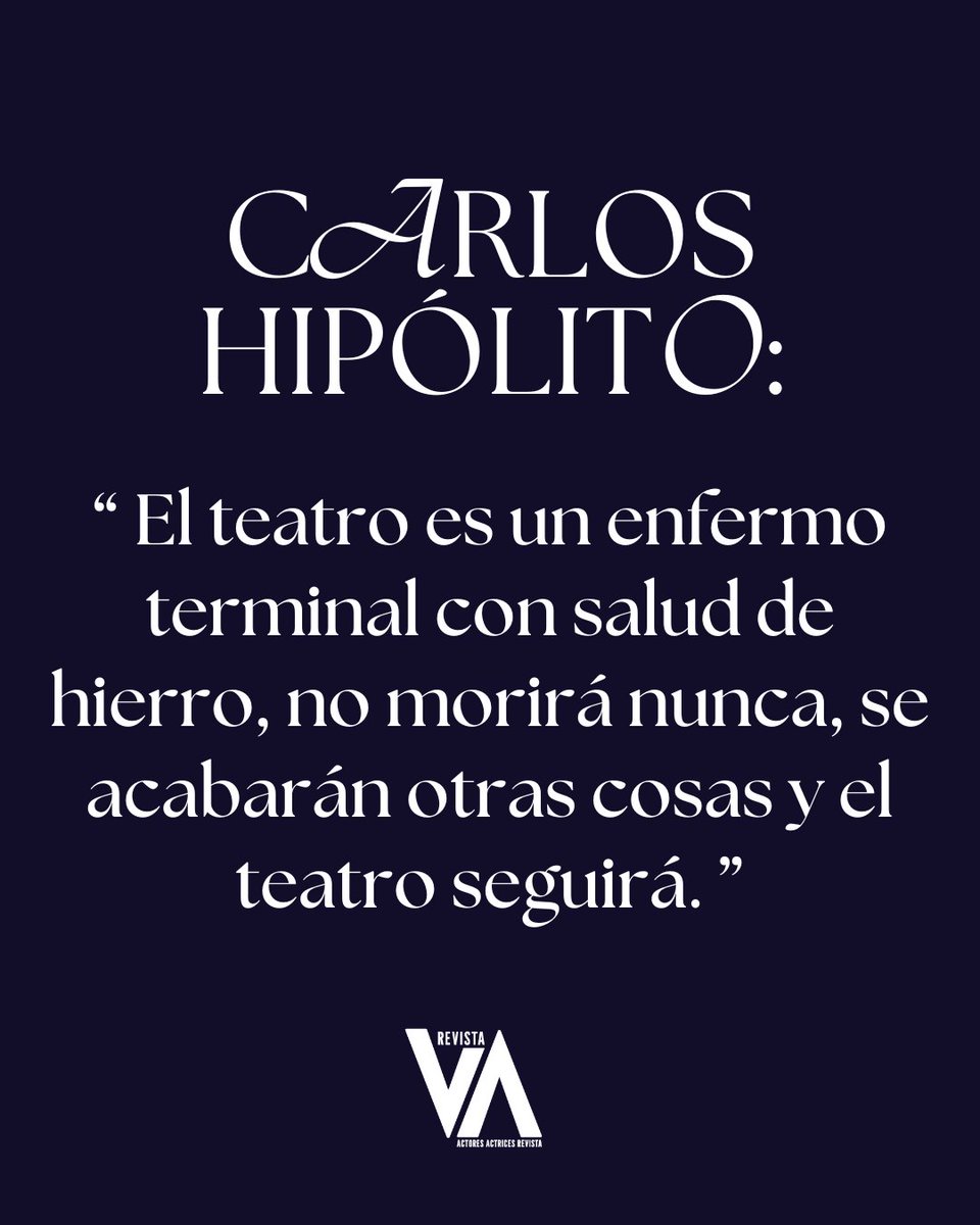 uniondeactores's tweet photo. Carlos Hipólito: “El teatro es un enfermo terminal con salud de hierro, no morirá nunca, se acabarán otras cosas y el teatro seguirá”

La entrevista completa 
https://t.co/t8L8uic46f

#ActoresActricesRevista #CarlosHipólito #EnPortada https://t.co/5G1UqNXbLu