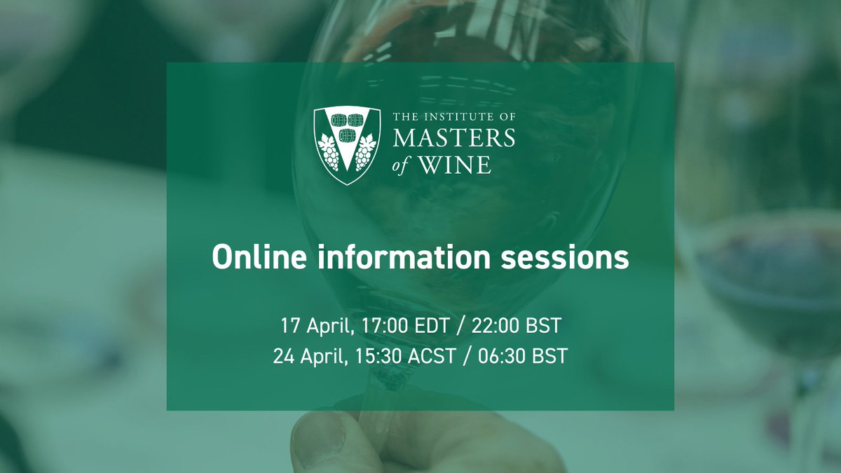 Want to learn more about the journey to becoming an MW? Our popular information sessions allows you to do this wherever you can. Registering is easy, just head to the IMW events page and pick the session you'd like to attend: mastersofwine.org/events #mastersofwine